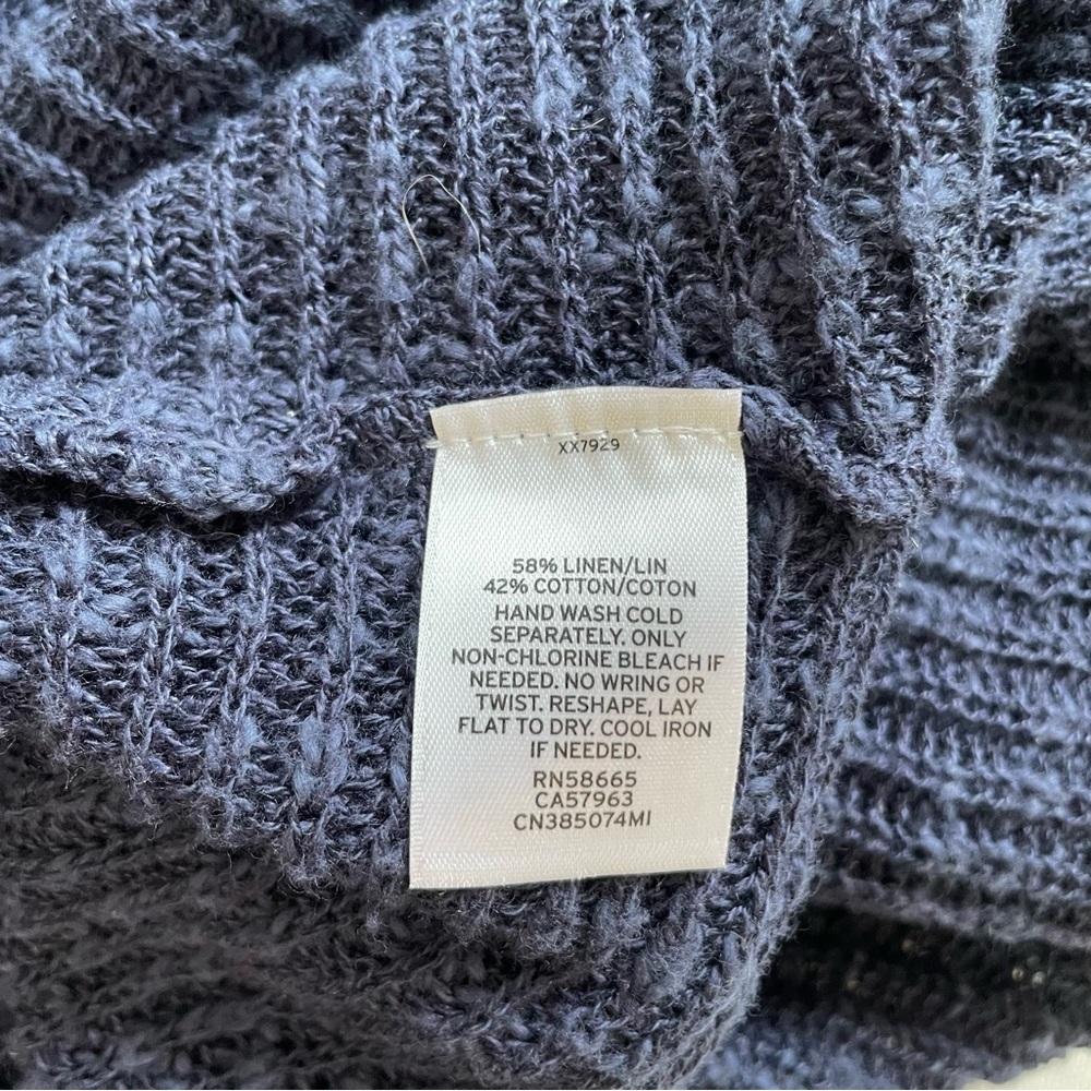 Caslon Linen Blend Knit Cardigan Navy Blue X-small Women’s Open Front - Picture 7 of 7